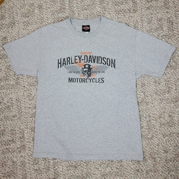 Harley Davidson Gray Thunderbird Harley Albuquerque NM Graphic T- Shirt Sz L - Picture 1 of 11